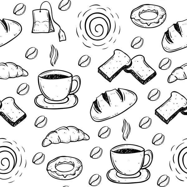 Papel De Parede Adesivo Lavável Pães E Café 18m - 1