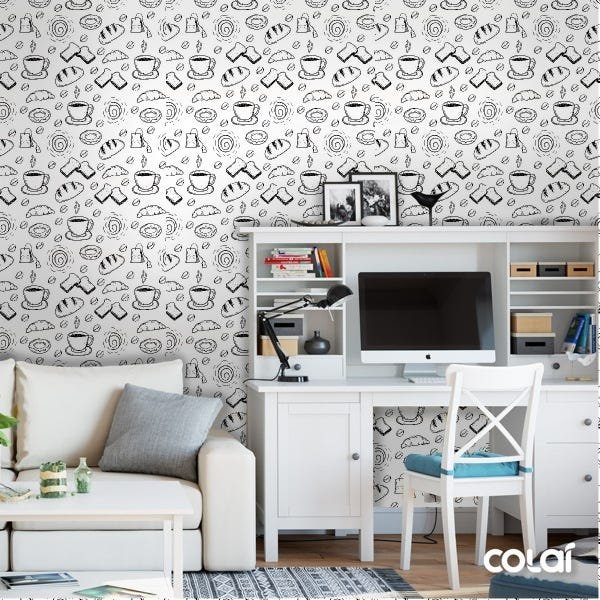 Papel De Parede Adesivo Lavável Pães E Café 18m - 2