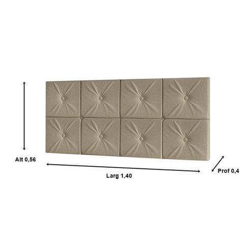 Painel De Cama Casal 1,40 Ferrari Cor Bege