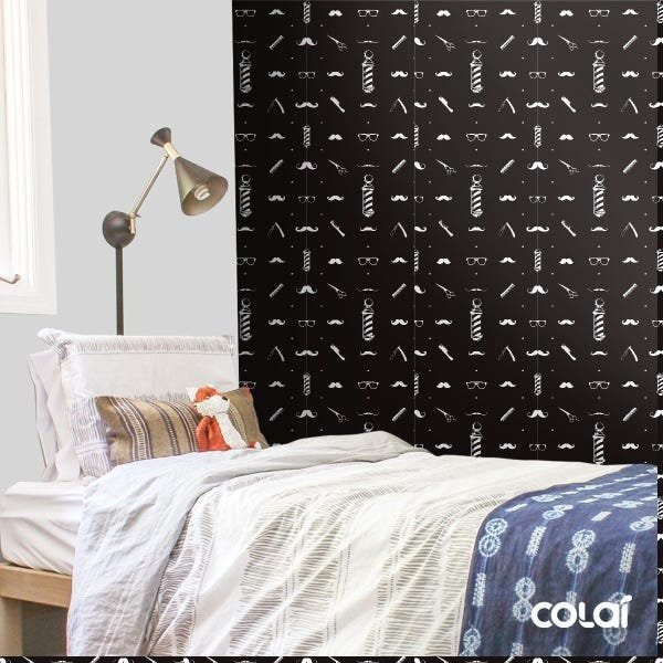 Papel De Parede Lavável Barbeiro Preto E Branco 18m - 3