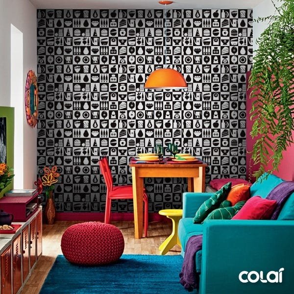 Papel De Parede Adesivo Lavável Receitas 18m - 5