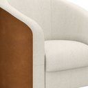 Ver imagem 6 de Poltrona Decorativa 71cm Dolar Courino Caramelo | Bouclé Suave Off White - Sallar Home