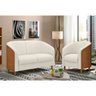 Poltrona Decorativa 71cm Dolar Courino Caramelo | Bouclé Suave Off White - Sallar Home - 2