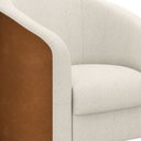 Ver imagem 6 de Poltrona Decorativa 71cm Dolar Courino Caramelo | Bouclé Suave Off White - Sallar Home