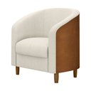 Ver imagem 7 de Poltrona Decorativa 71cm Dolar Courino Caramelo | Bouclé Suave Off White - Sallar Home