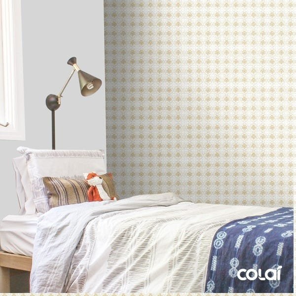 Papel De Parede Lavável Abstrato Estrela Dourada 9m - 5