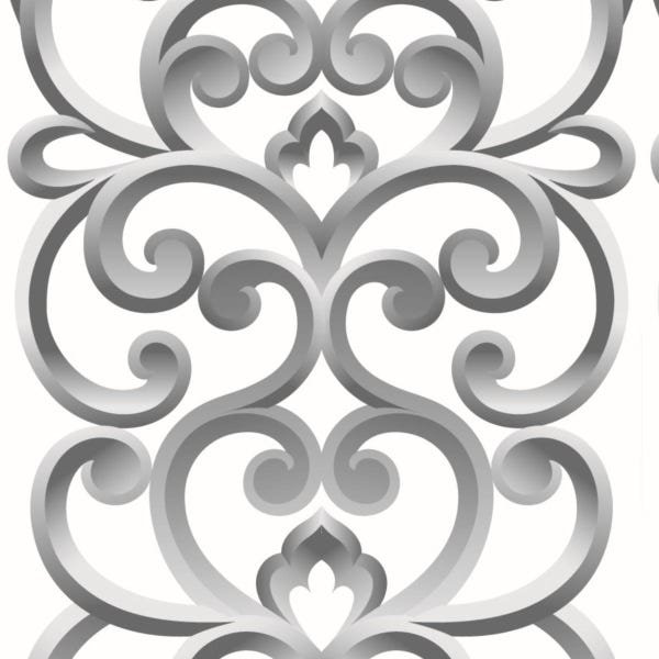 Papel De Parede Adesivo Lavável Abstrato Grade Cinza 9m - 1