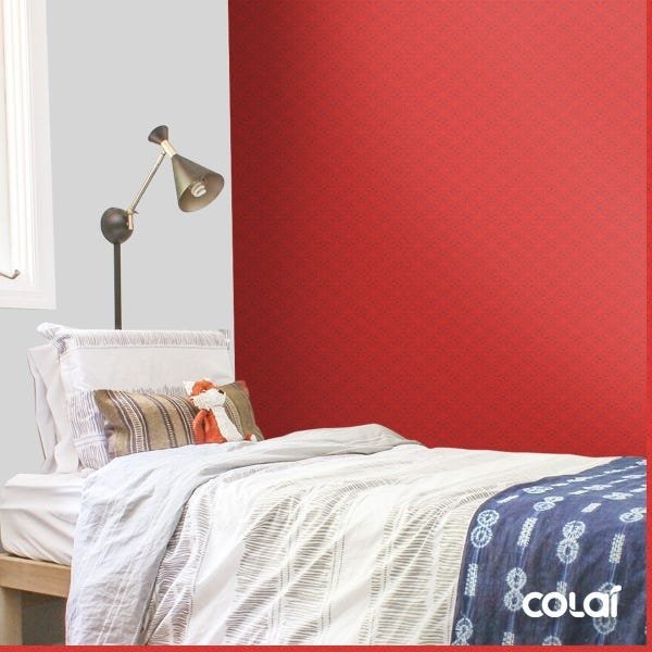 Papel De Parede Adesivo Lavável Abstrato Vermelho Vivo 15m - 5