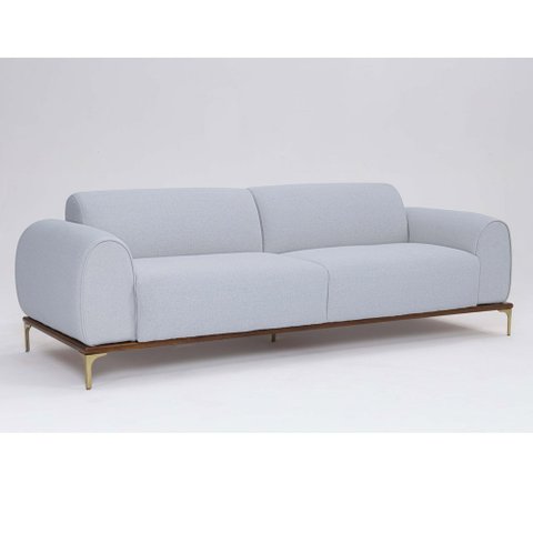 Sofá 3 Lugares Tóquio D07 230cm Lona Cinza Claro - D’Rossi