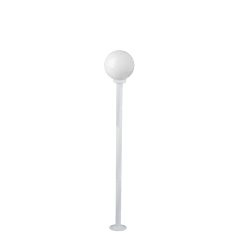 Poste de Jardim P10/b15 de 1,85m com Globo de Vidro Leitoso 15x28 Branco