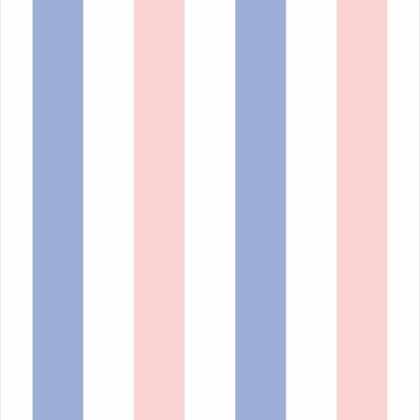 Papel De Parede Adesivo Lavável Listrado Rosa E Azul 3m - 1