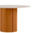 Ver imagem 2 de Mesa de Jantar Redonda para 6 Lugares 135cm Tampo Mdf com Vidro Serena Ypê/off White - New Ceval
