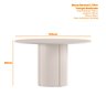 Mesa de Jantar Redonda para 6 Lugares 135cm Tampo Mdf com Vidro Serena Ypê/off White - New Ceval - 3