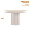 Ver imagem 3 de Mesa de Jantar Redonda para 6 Lugares 135cm Tampo Mdf com Vidro Serena Ypê/off White - New Ceval