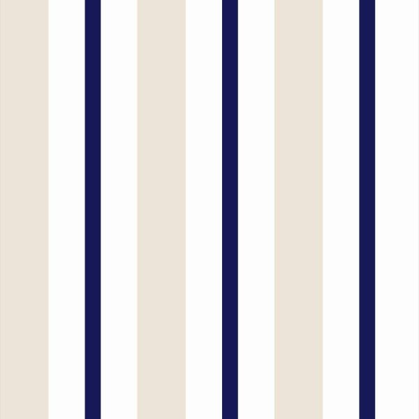 Papel De Parede Adesivo Lavável Listrado Azul Com Bege 9m - 1