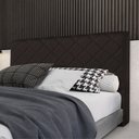Ver imagem 1 de Cabeceira Cama Box Queen 1,60m Estofada Capri Linho Marrom Escuro