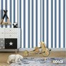 Papel De Parede Lavável Listrado Branco E Ciano 9m - 6