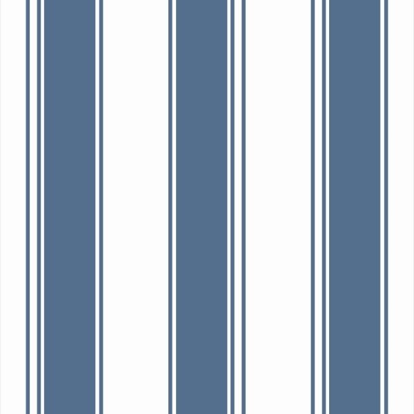 Papel De Parede Lavável Listrado Branco E Ciano 9m - 1