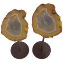 Ver imagem 2 de Mesa de Apoio Nala Pedra Natural Base Aço Corten 59cm - 67732