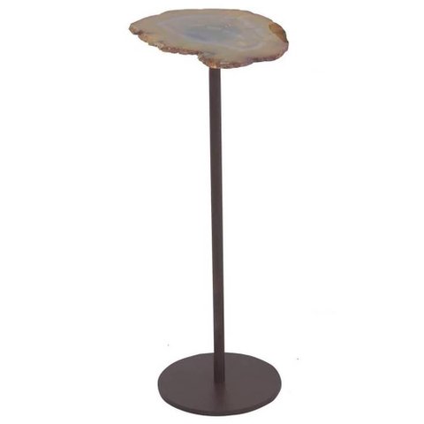 Mesa de Apoio Nala Pedra Natural Base Aço Corten 59cm - 67732