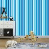 Papel De Parede Adesivo Lavável Listrado Branco E Azul 9m - 6
