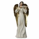 Ver imagem 2 de Dupla Anjos Músico Violinista Harpista em Resina Natal 38cm