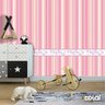Papel De Parede Lavável Listrado Rosa E Borboletas 18m - 6