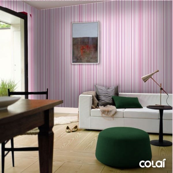 Papel De Parede Lavável Listrado Rosa Com Branco 15m - 4