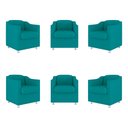 Ver imagem 1 de Kit 6 Poltronas Decorativas Tilla Consultório Recepção Sala Cor:Azul Turquesa