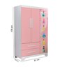 Guarda Roupa Temático Princesas Rosa 3 Portas Mdf Resistente - 2