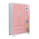 Ver imagem 1 de Guarda Roupa Temático Princesas Rosa 3 Portas Mdf Resistente
