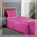 Ver imagem 2 de Conjunto Lençol Cama Solteiro 3 Peças 400 com Elástico e Fronha Toque Macio:pink