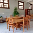 Ver imagem 6 de Mesa Redonda Diamantina Giratória MDF Peroba Rosa Marrom 180cm