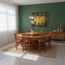 Ver imagem 3 de Mesa Redonda Diamantina Giratória MDF Peroba Rosa Marrom 180cm