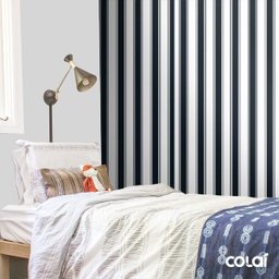 Papel De Parede Lavável Listrado Branco E Preto 18m - 3