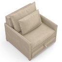 Ver imagem 1 de Poltrona Retrátil Cama Solteiro 2 em 1 Zia Confortável e Funcional Veludo Bege - Desk Design