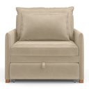 Ver imagem 3 de Poltrona Retrátil Cama Solteiro 2 em 1 Zia Confortável e Funcional Veludo Bege - Desk Design