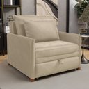 Ver imagem 6 de Poltrona Retrátil Cama Solteiro 2 em 1 Zia Confortável e Funcional Veludo Bege - Desk Design