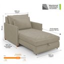 Ver imagem 5 de Poltrona Retrátil Cama Solteiro 2 em 1 Zia Confortável e Funcional Veludo Bege - Desk Design