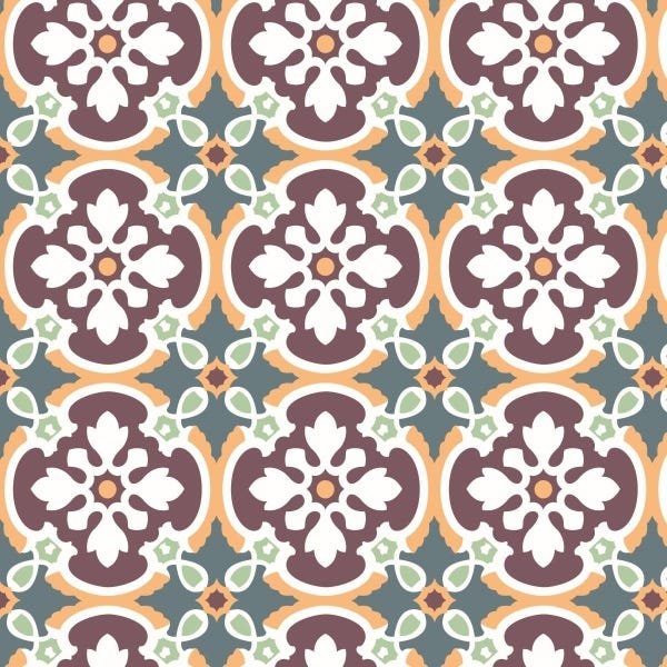 Papel de Parede Lavável Vidrado Português Fundo Verde 9m - 1