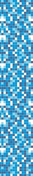 Papel de Parede Lavável Pastilhas Azuis e Brancas 6m - 5