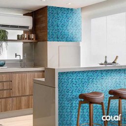 Papel de Parede Lavável Pastilhas Azul-Piscinas 3m - 4