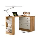 Ver imagem 3 de Cômoda com Mesa Gamer Freijo Qmovi MDF Sistema Giratório Off White