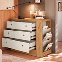 Ver imagem 6 de Cômoda com Mesa Gamer Freijo Qmovi MDF Sistema Giratório Off White