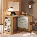 Ver imagem 4 de Cômoda com Mesa Gamer Freijo Qmovi MDF Sistema Giratório Off White