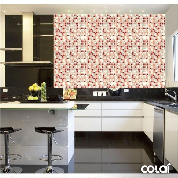 Papel de Parede Lavável Pastilhas Multicoloridas 3m - 2