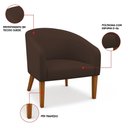 Ver imagem 3 de Poltrona Sala Decorativa Kit 2 Stella Pé Madeira Trapézio Castanho Suede D03 - D’Rossi