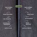 Ver imagem 3 de Capa para Almofada Drapeada em Veludo Retangular 60x40 Cinza Chumbo