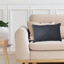 Ver imagem 2 de Capa para Almofada Drapeada em Veludo Retangular 60x40 Cinza Chumbo