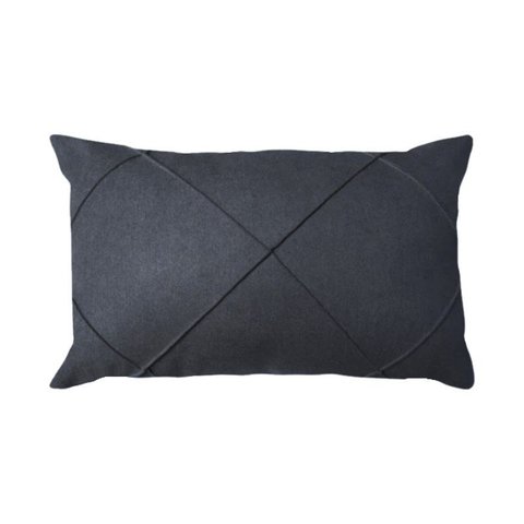Capa para Almofada Drapeada em Veludo Retangular 60x40 Cinza Chumbo